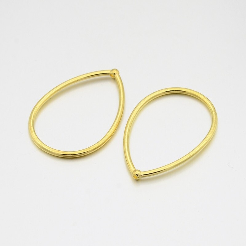 Teardrop Bead Frame - Gold 44.5x30.5mm