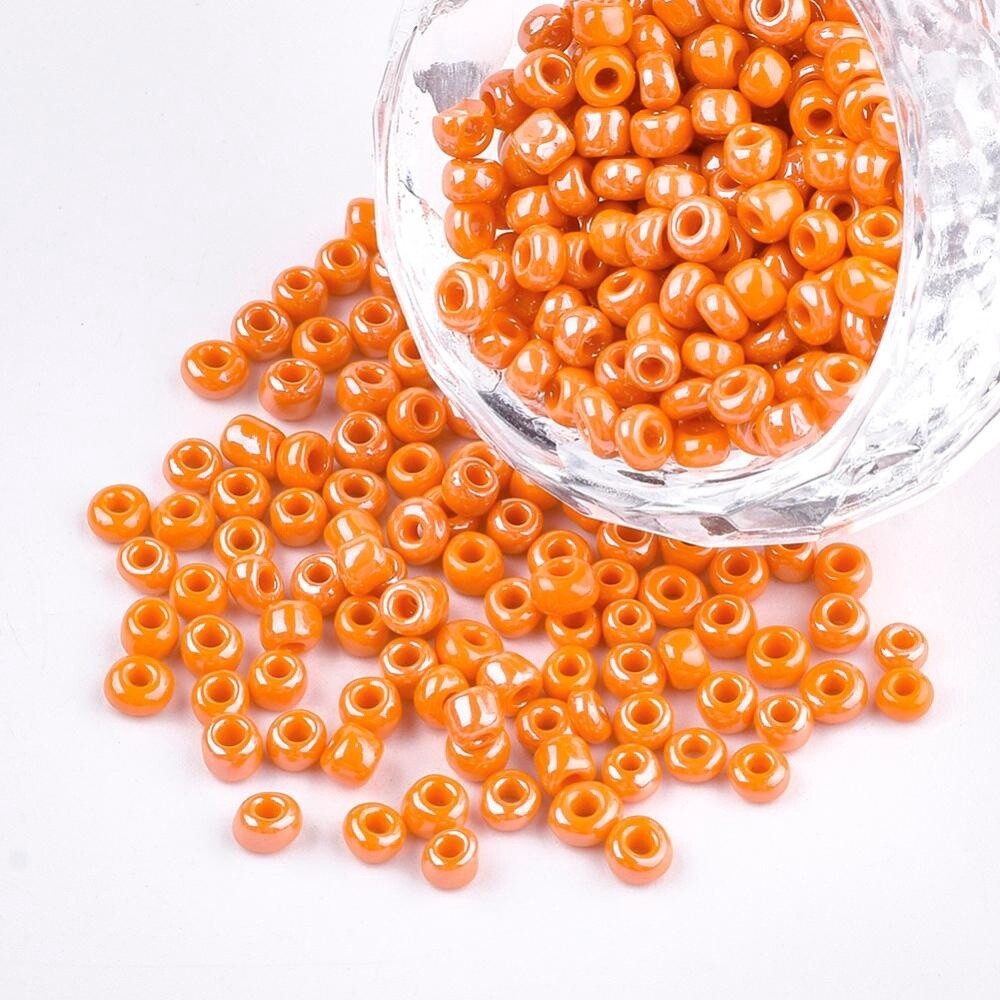 Seed Bead - Opaque Orange Lustre 8/0