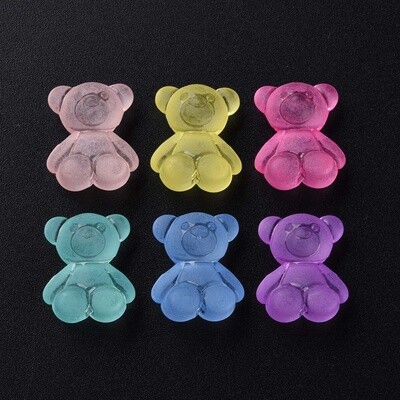 BG Frosted Teddy Bear - 18.5x15.5mm