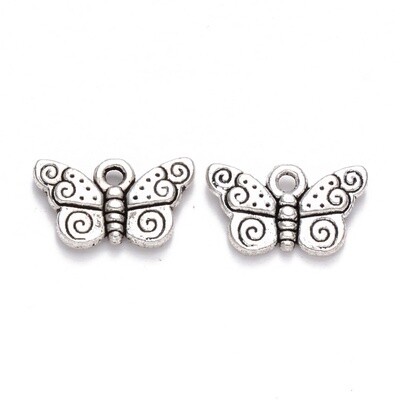 TS Butterfly Charm - Silver 9x15mm
