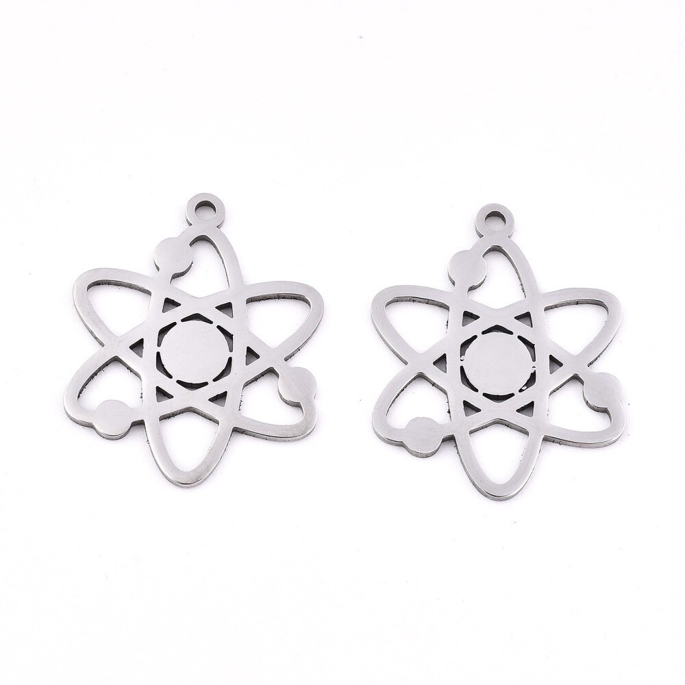 201 SS Atom Charm 20.5x17mm