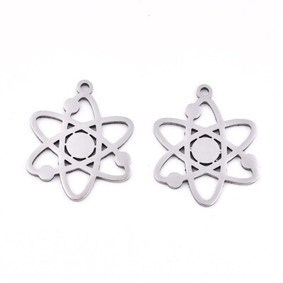 201 SS Atom Charm 20.5x17mm
