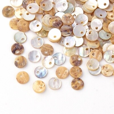 Akoya Mother of Pearl Shell Flat Round - 6mm