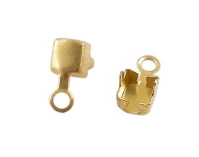 Cup Chain Rhinestone Chain End - Brass 7x3.5mm