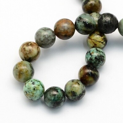 African Turquoise (Jasper) - Round 6.5mm