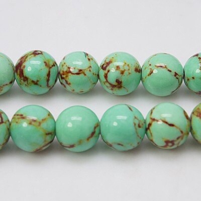 Howlite Round - Medium Turquoise 8mm