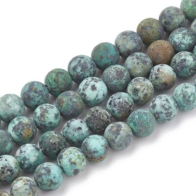 African Turquoise (Jasper) - Frosted Round 6mm