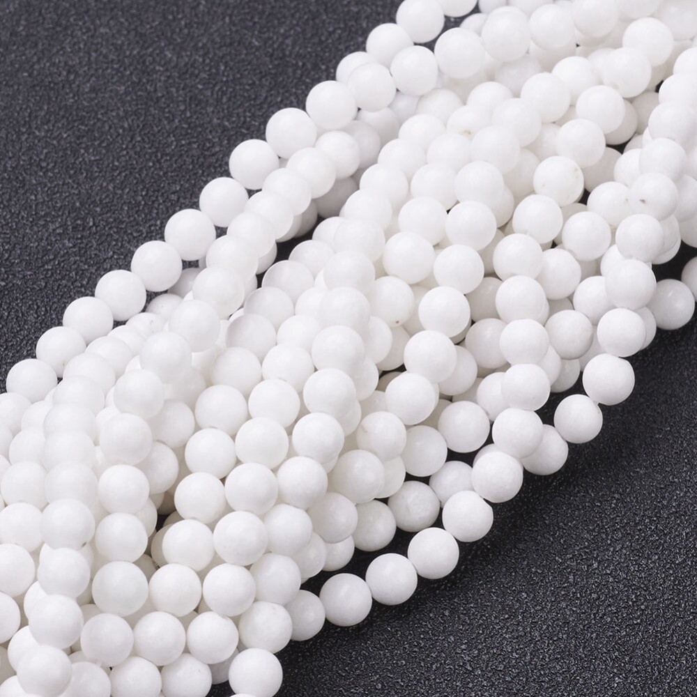 Mashan Jade Round - White 4mm