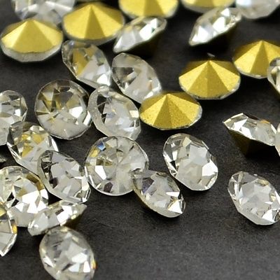 Point Back Rhinestone - Clear 3-3.2mm