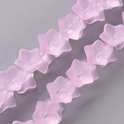 Frosted Flower - Pink 13x11mm