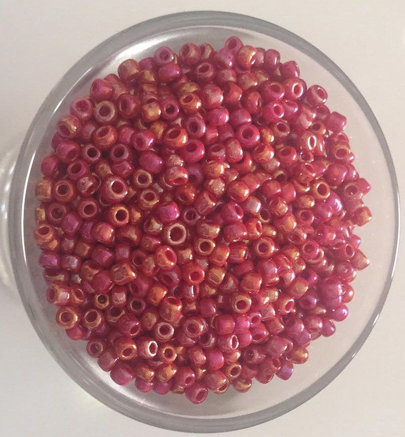 Seed Bead - Opaque Red AB 11/0