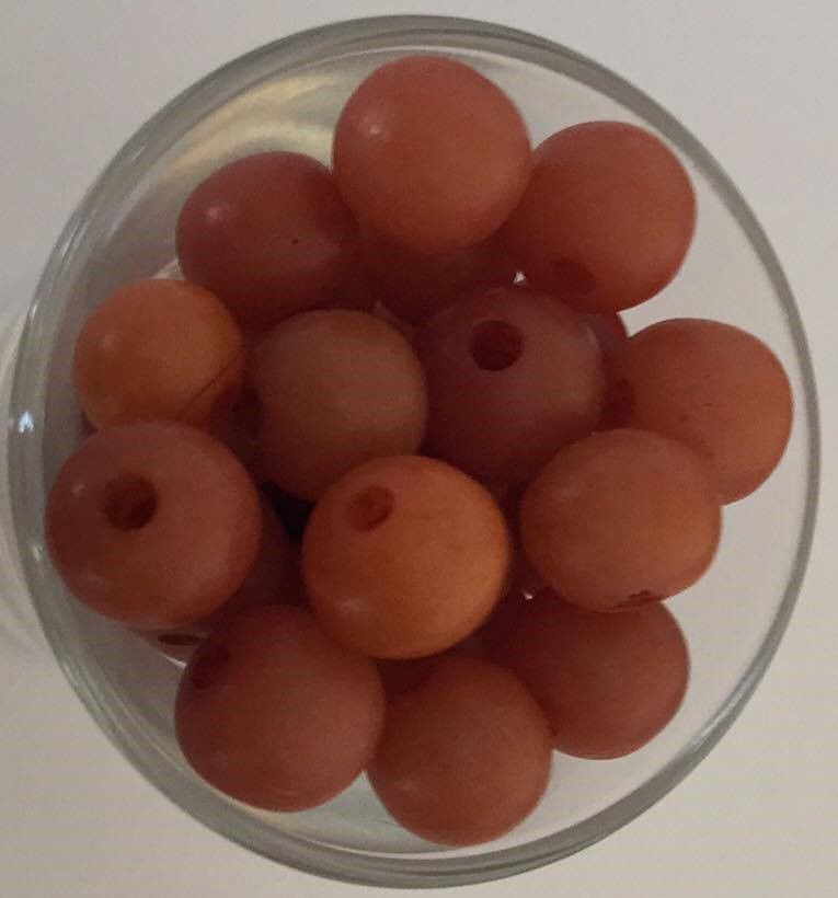 Palm Seed Round - Orange 9mm