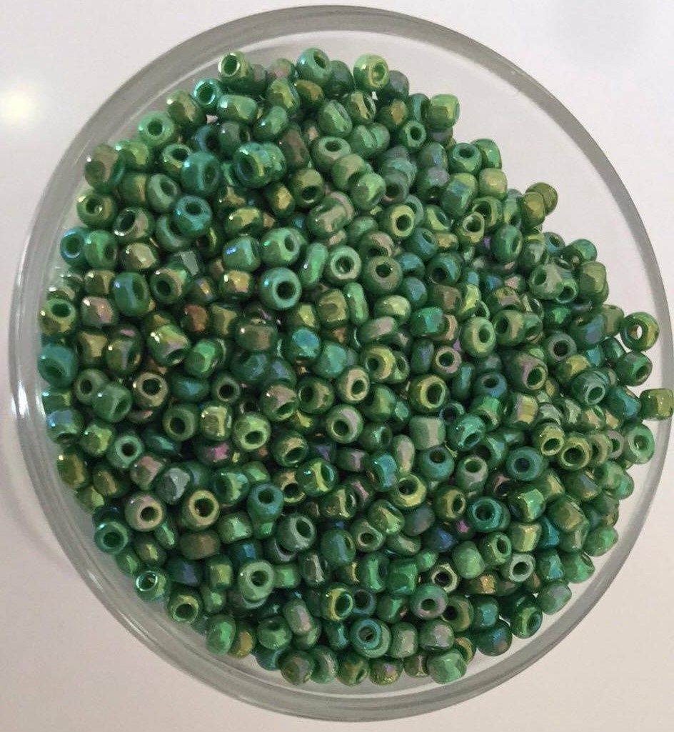 Seed Bead - Green AB 11/0
