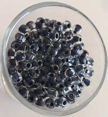 Seed Bead - Clear, Navy Lined 6/0