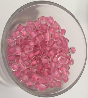 Seed Bead - Clear, Fuchsia Lined 6/0