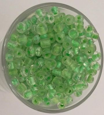 Seed Bead - Clear, Lime Lined 6/0