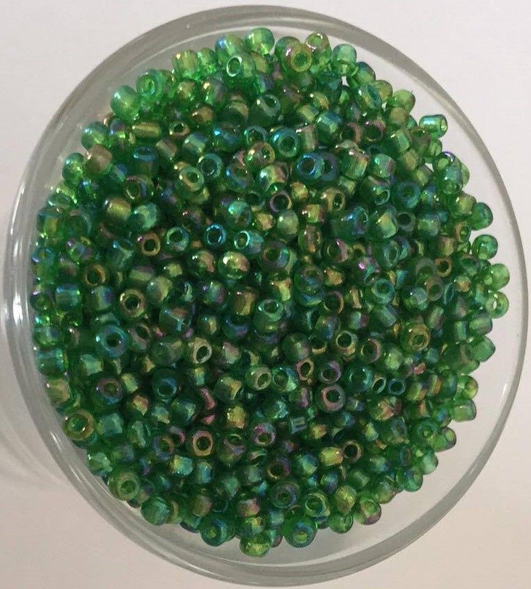 Seed Bead - Dark Green AB 11/0
