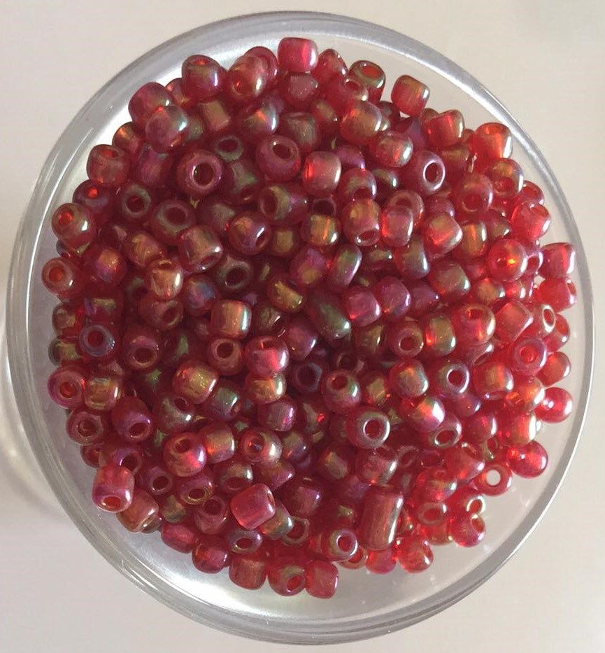 Seed Bead - Red AB 8/0