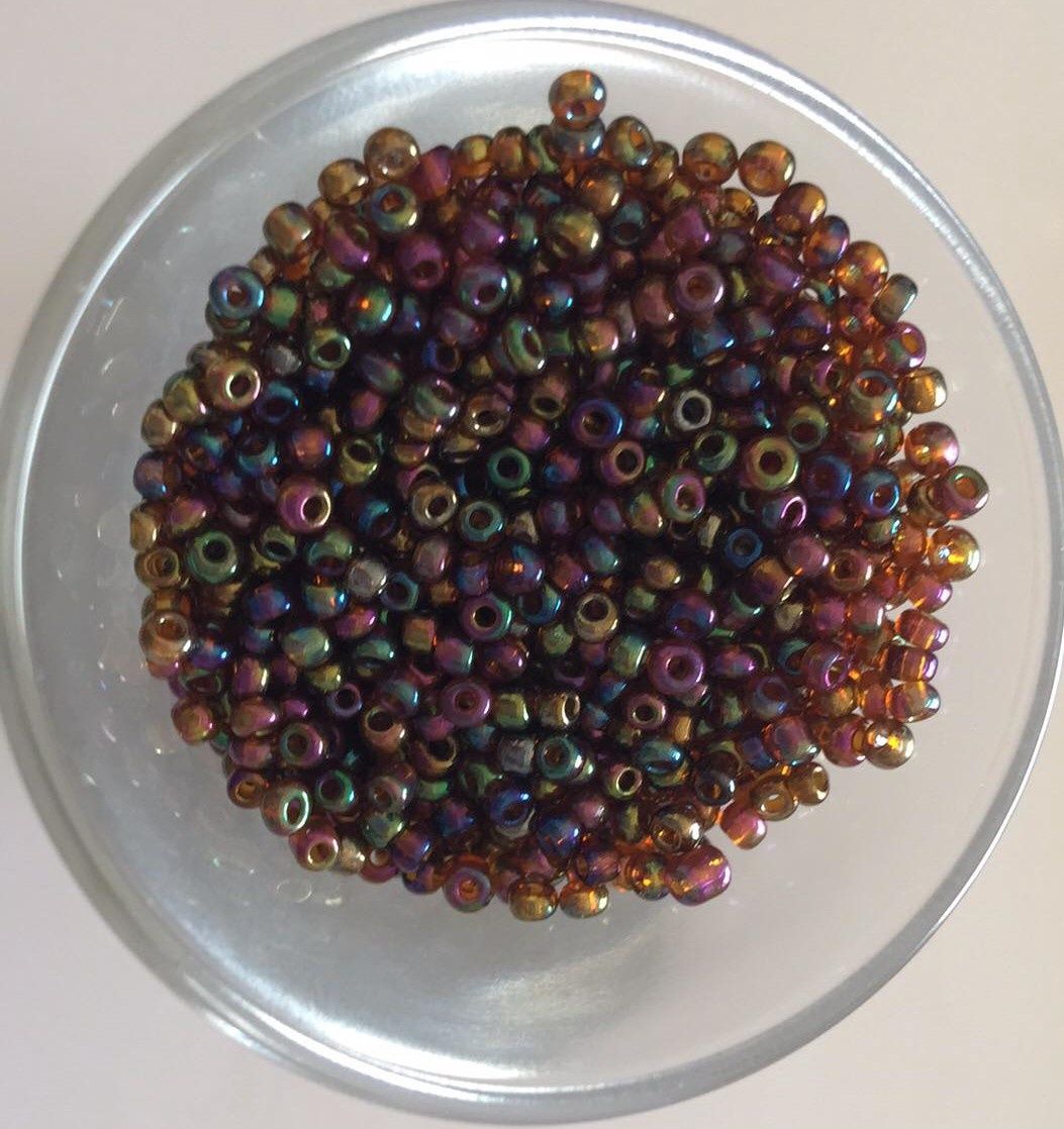 Seed Bead - Dark Amber AB 11/0