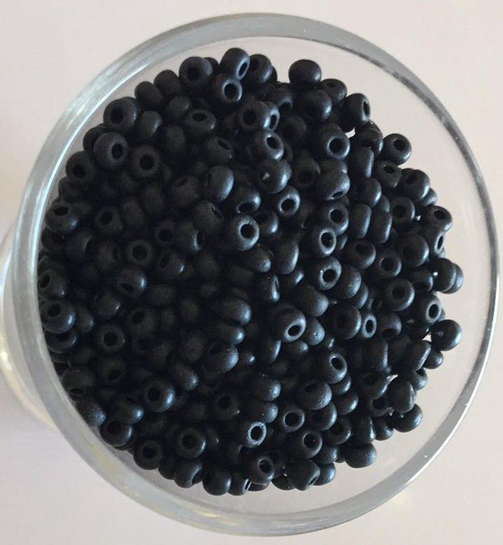 Seed Bead - Matte Black 8/0