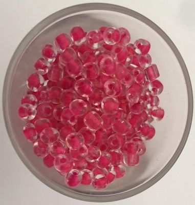 Seed Bead - Clear, Hot Pink Lined 6/0
