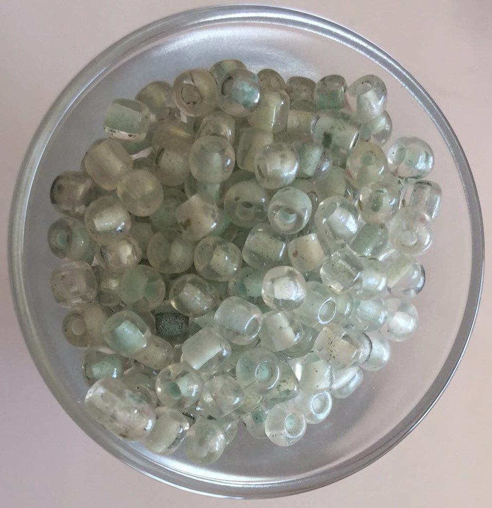 Seed Bead - Clear, Blue Lined 6/0