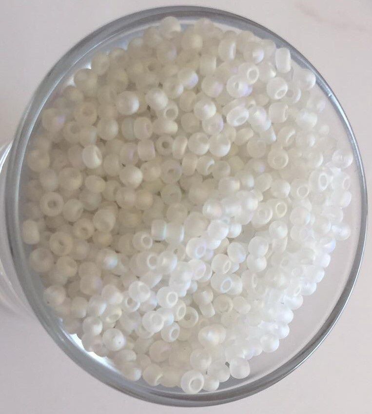 Seed Bead Japanese - Matte White AB 11/0 (Per 10gm)