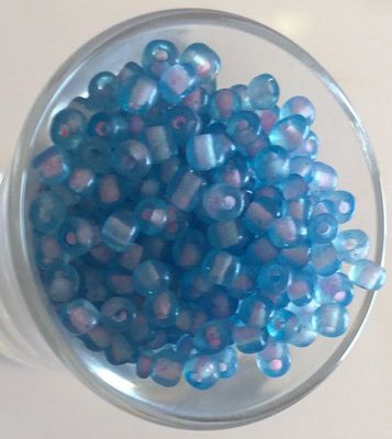 Seed Bead - Light Aqua, Pink Lined 6/0
