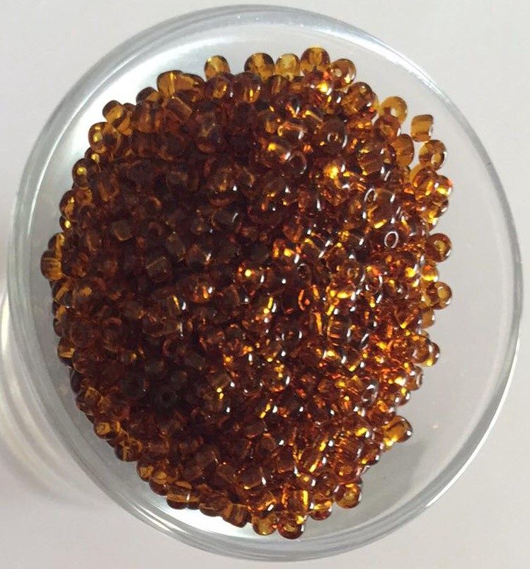 Seed Bead - Dark Translucent Amber 8/0