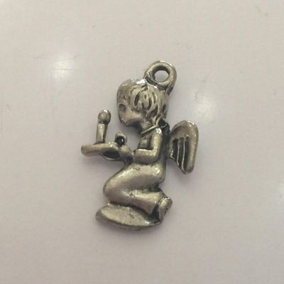 Kneeling Angel Charm - Silver 20mm