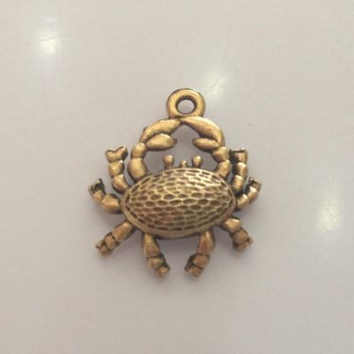 Crab Charm - Gold 16x18mm