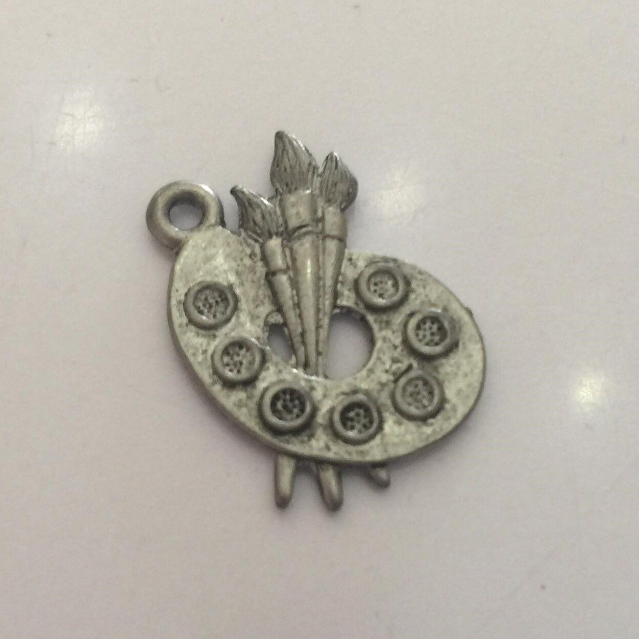Artist Pallet Charm - Silver 18mm