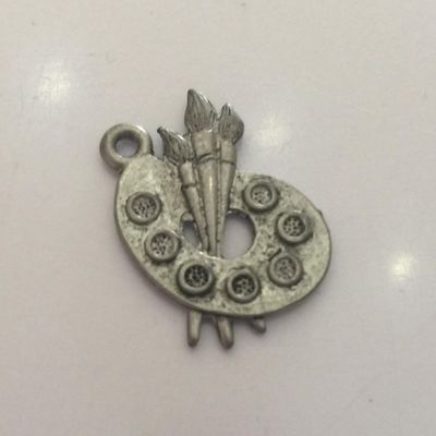 Artist Pallet Charm - Silver 18mm