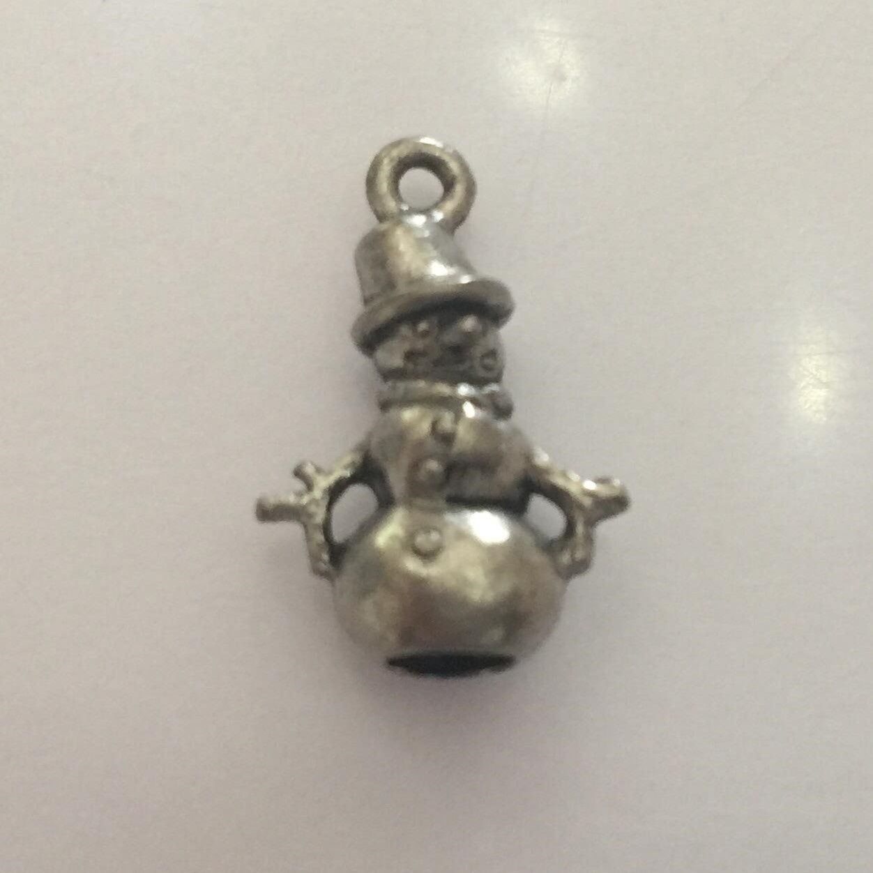 Snowman Charm - Silver 18mm