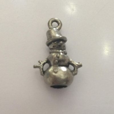 Snowman Charm - Silver 18mm