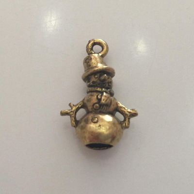 Snowman Charm - Gold 18mm