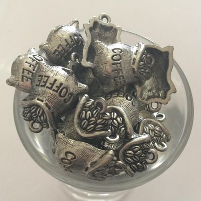 Coffee Sack Charm - Silver 18mm
