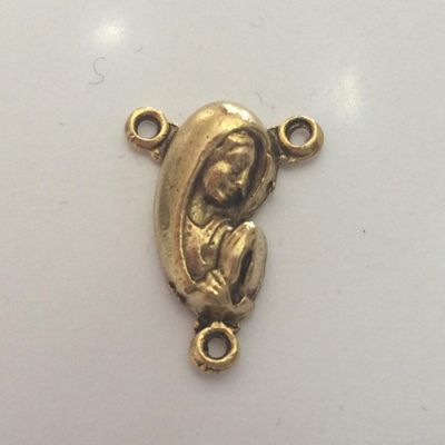 Virgin Mary Rosary Charm - Gold 20mm