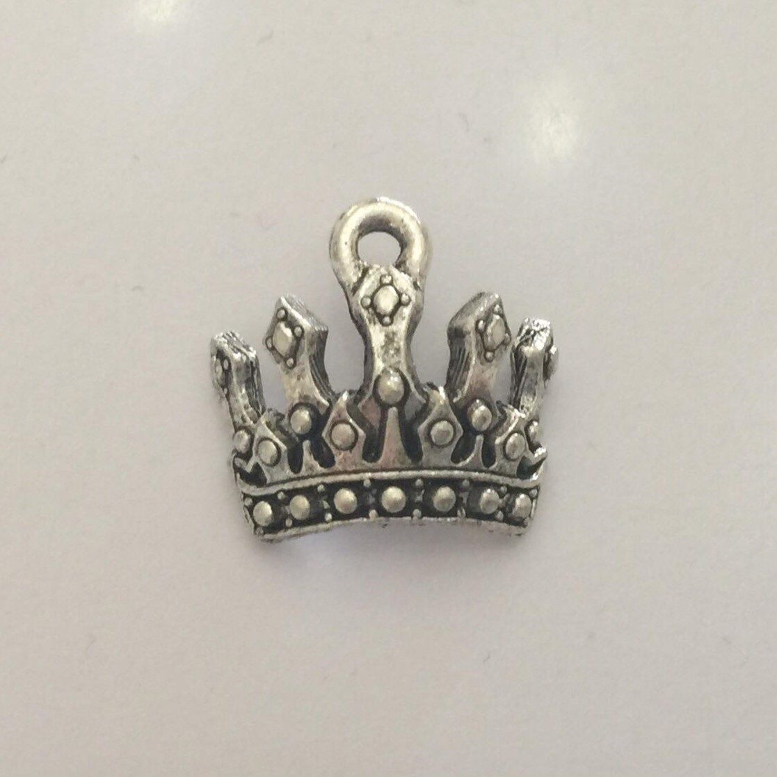Crown Charm - Antique Silver 16mm