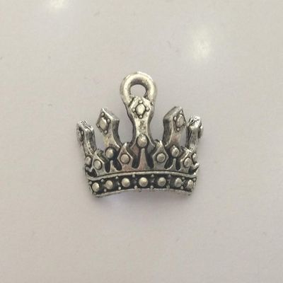 Crown Charm - Antique Silver 16mm