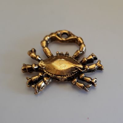 Crab Charm - Gold 17mm