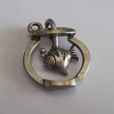 Fish Bowl Charm - Silver 20mm