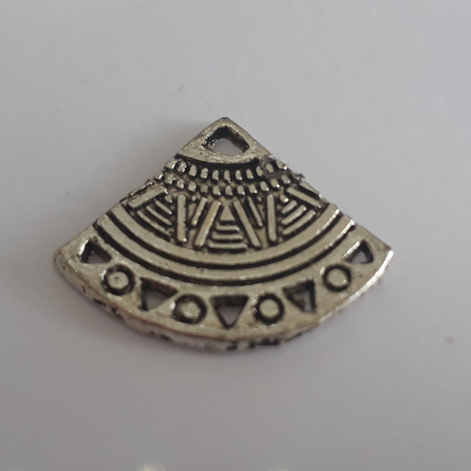 Bali Fan Charm - Silver 15x19mm