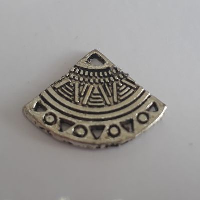 Bali Fan Charm - Silver 15x19mm