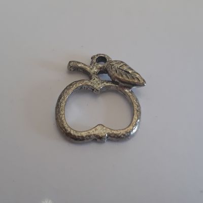 Apple Charm - Silver 15mm