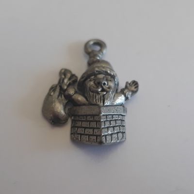 Santa In Chimney Charm - Silver 21mm