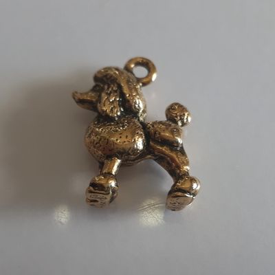 Poodle Charm - Gold 18mm