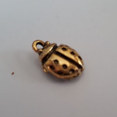Lady Bug Charm - Gold 11mm