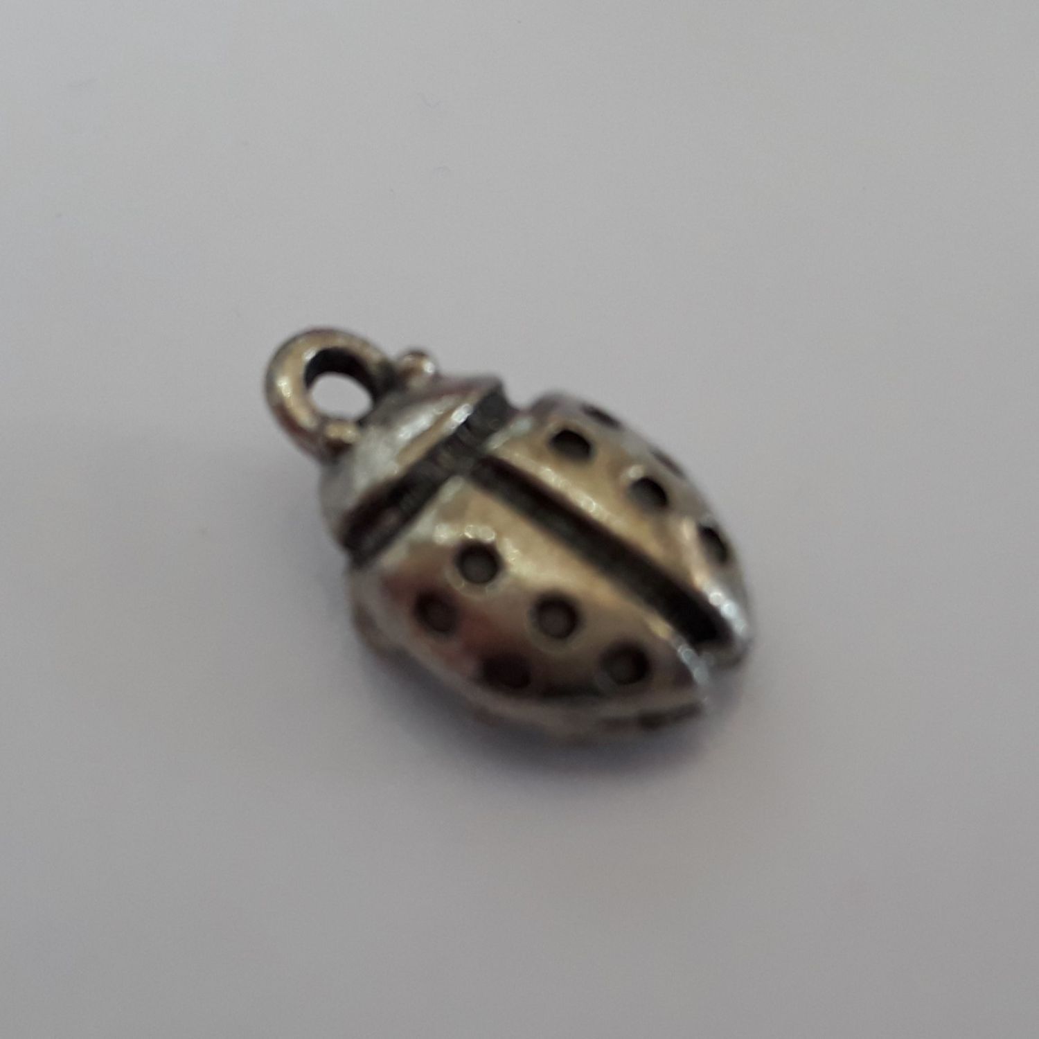 Lady Bug Charm - Silver 11mm