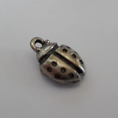 Lady Bug Charm - Silver 11mm